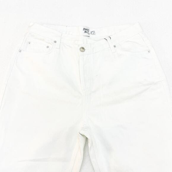 Princess Polly Holly Assymetric Waist Straight Leg Jeans Denim White Size 8 NWT - Picture 3 of 9